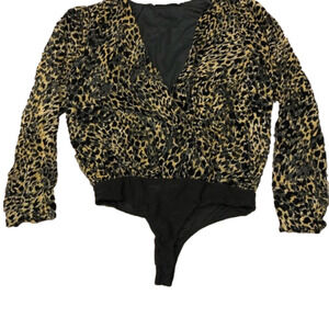 Astr leopard print body suit